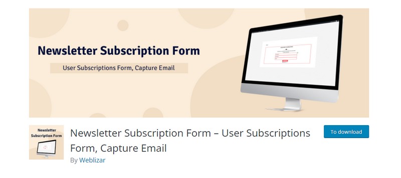 newsletter subscription form sample extension