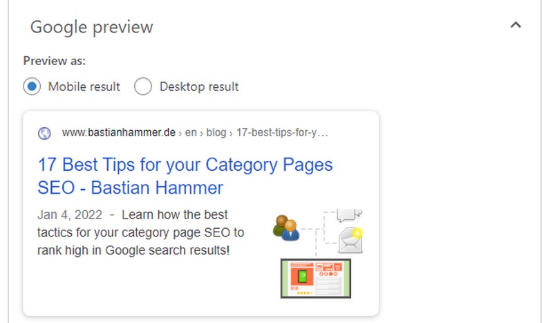 Optimize Meta Description and Snippets for Google for Category Pages SEO