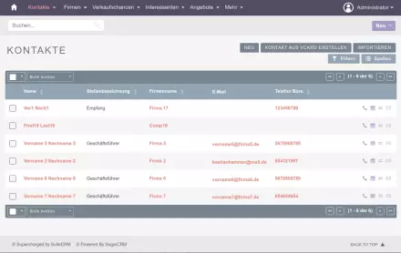 suitecrm kontakte
