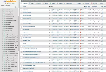 suitecrm open source database