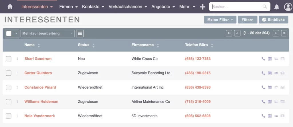 SuiteCRM Globale Suche