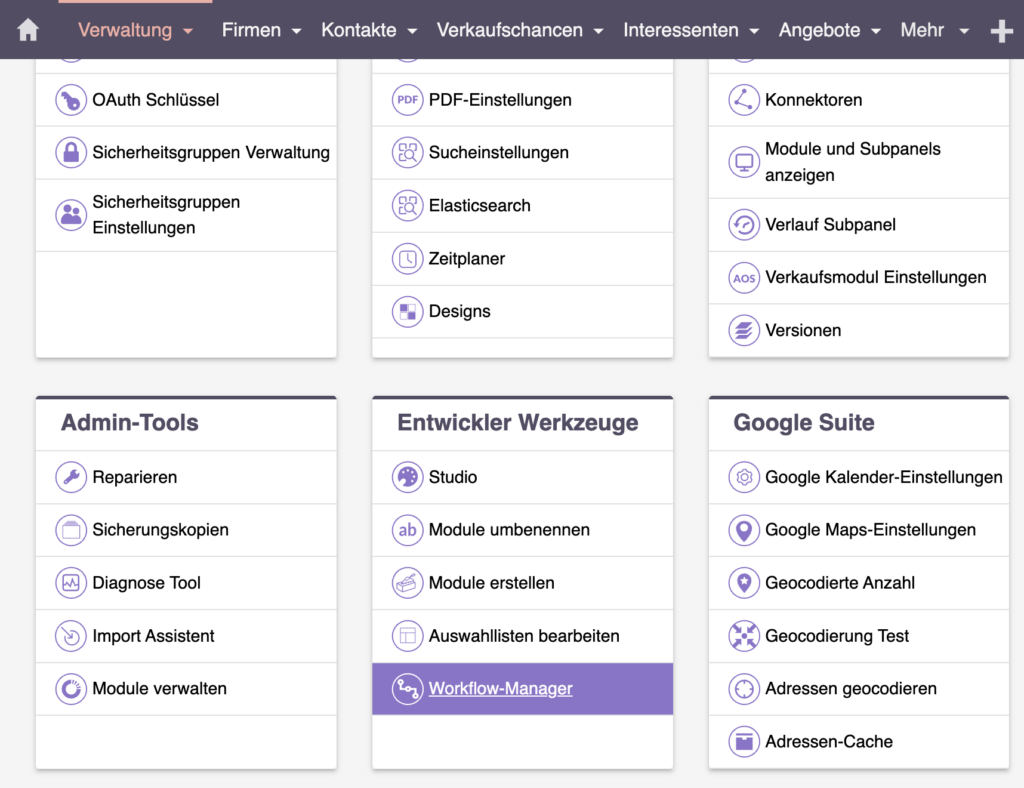 SuiteCRM Workflow-Manager