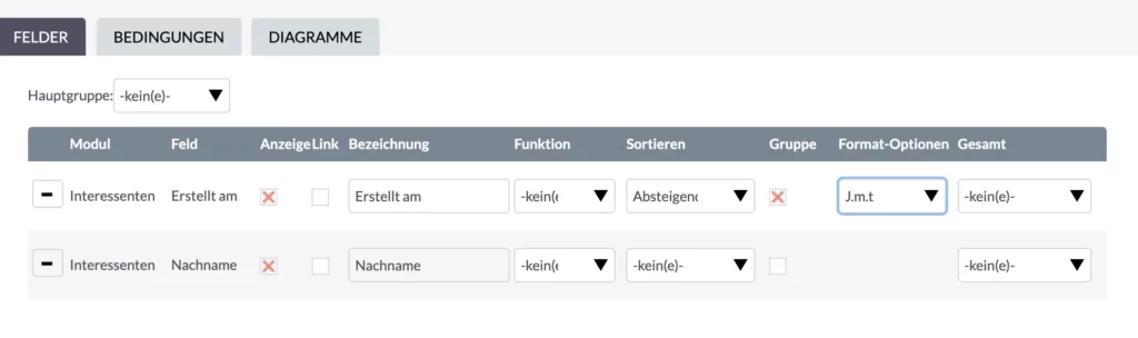 Format-Optionen