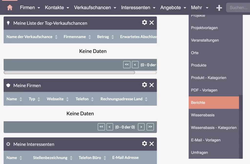 Modul Berichte